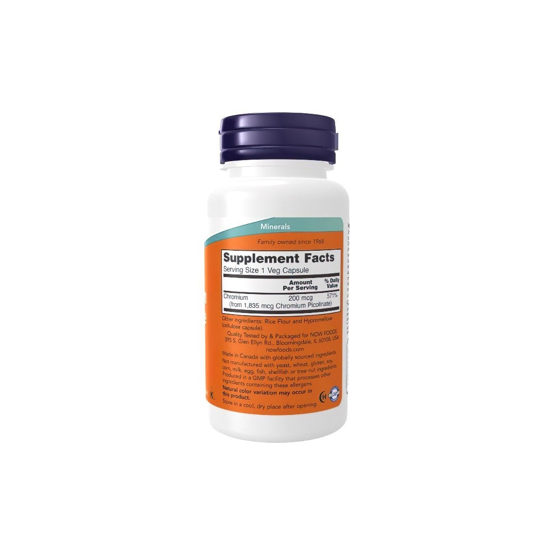 Chromium Picolinate 200 mcg 100 Veg Capsules - supplement facts