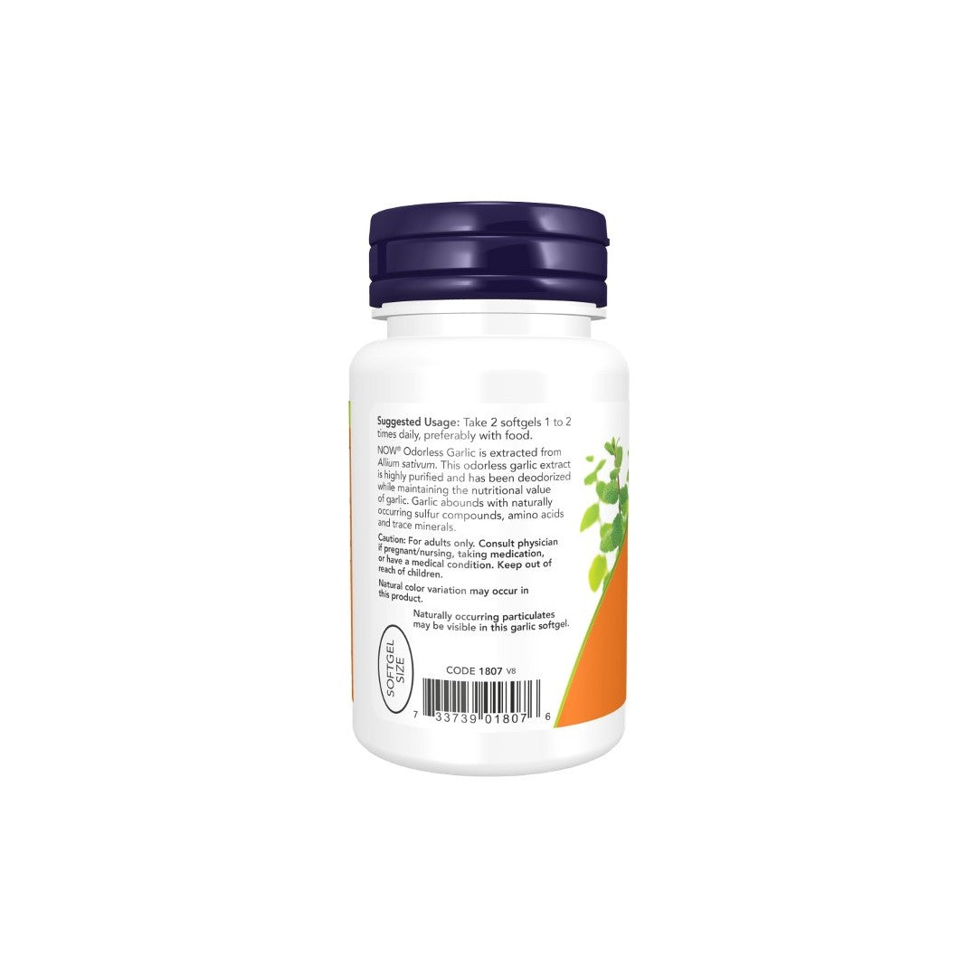 Odorless Garlic 100 Softgels - back