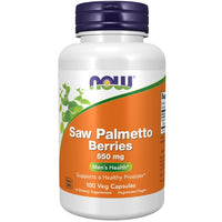 Thumbnail for NOW Foods' Saw Palmetto Berries 550 mg 100 Veg Capsules dietary supplement is designed to support men's health, including prostate health and urinary tract function.