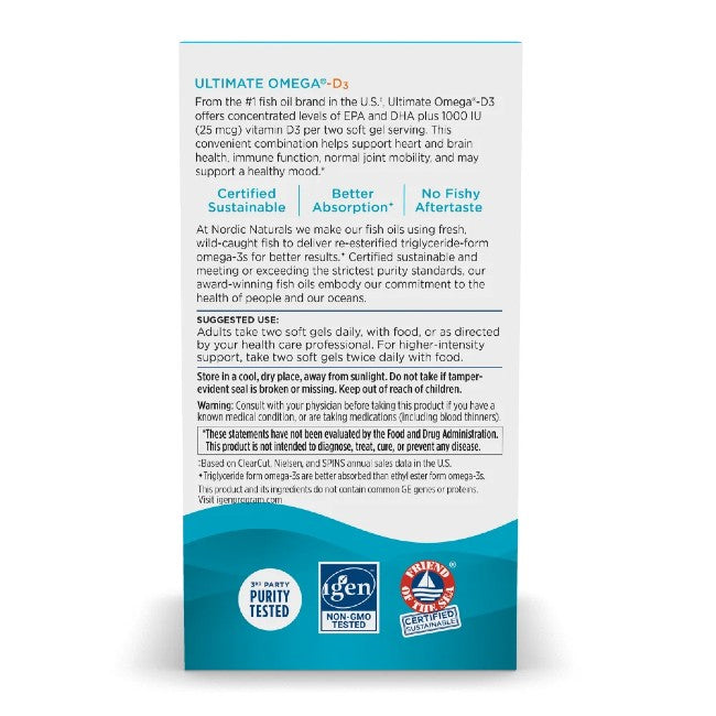 Ultimate Omega-D3 60 Soft Gels - Great Lemon Taste