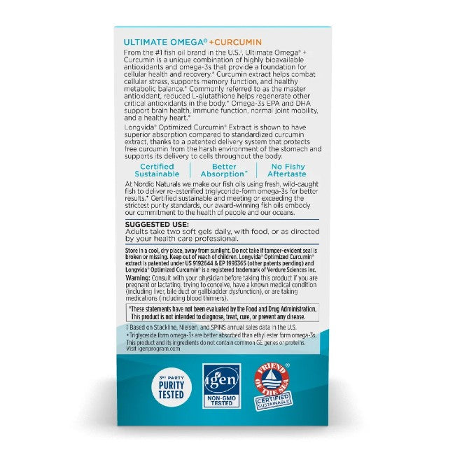 Ultimate Omega + Curcumin 60 Soft Gels