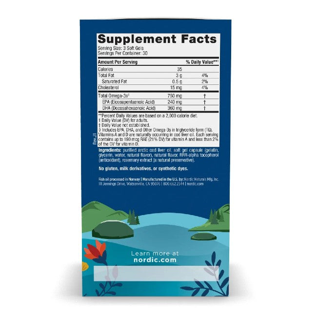 Arctic Cod Liver Oil 90 Soft Gels - Great Lemon Taste