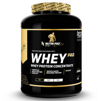 Thumbnail for A 2000g container of Nutri Pro Sport's Whey PRO in vanilla flavor, featuring a digestive multi-enzyme complex and enriched with amino acids for muscle mass building.