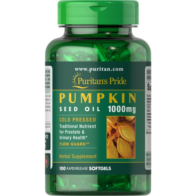 Pumpkin Seed Oil 1000 mg 100 Rapid Release Softgels