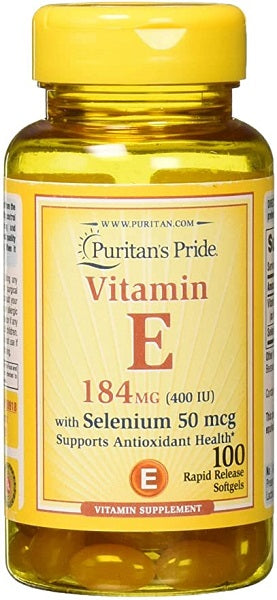 Vitamin E 400 IU & Selenium 50 mcg 100 Rapid Release Softgels - front 2