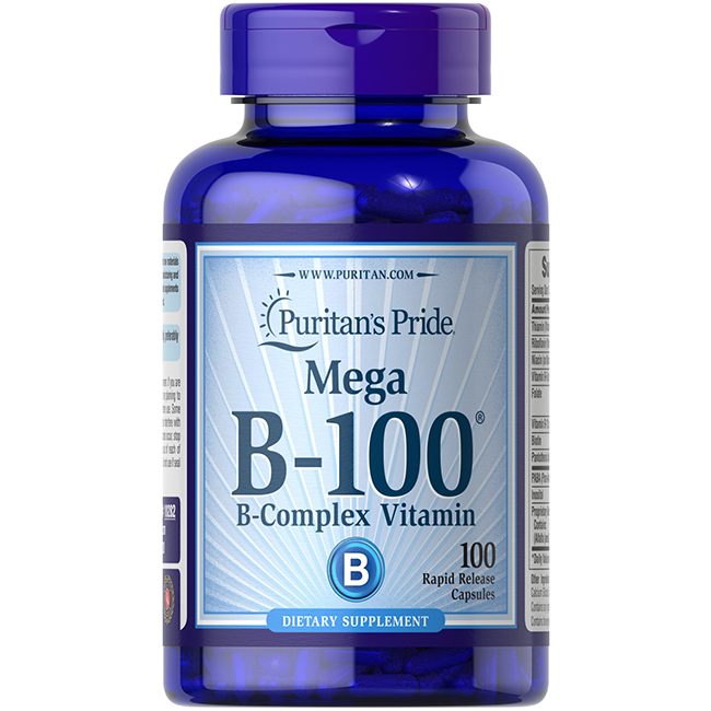 Mega B-100 (B-Complex Vitamin) 100 Capsules