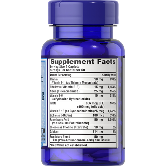 Complete B (Vitamin B Complex) 100 Coated Caplets