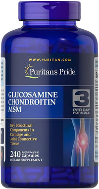 Thumbnail for Puritan's Pride Glucosamine Chondroitin MSM 240 capsules.