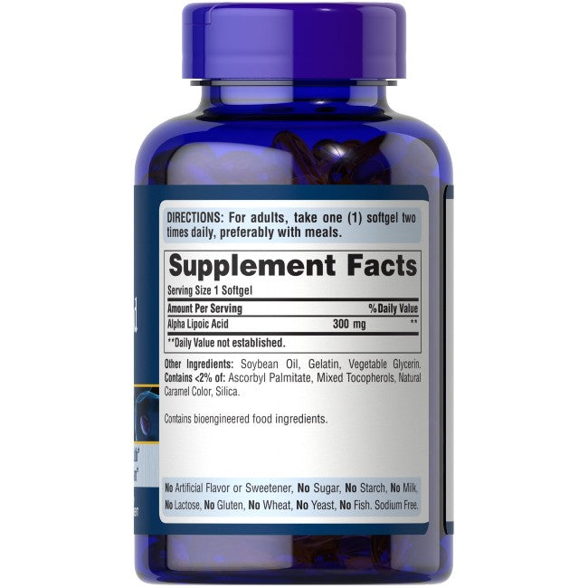 Alpha Lipoic Acid 300 mg 120 Rapid Release Softgels