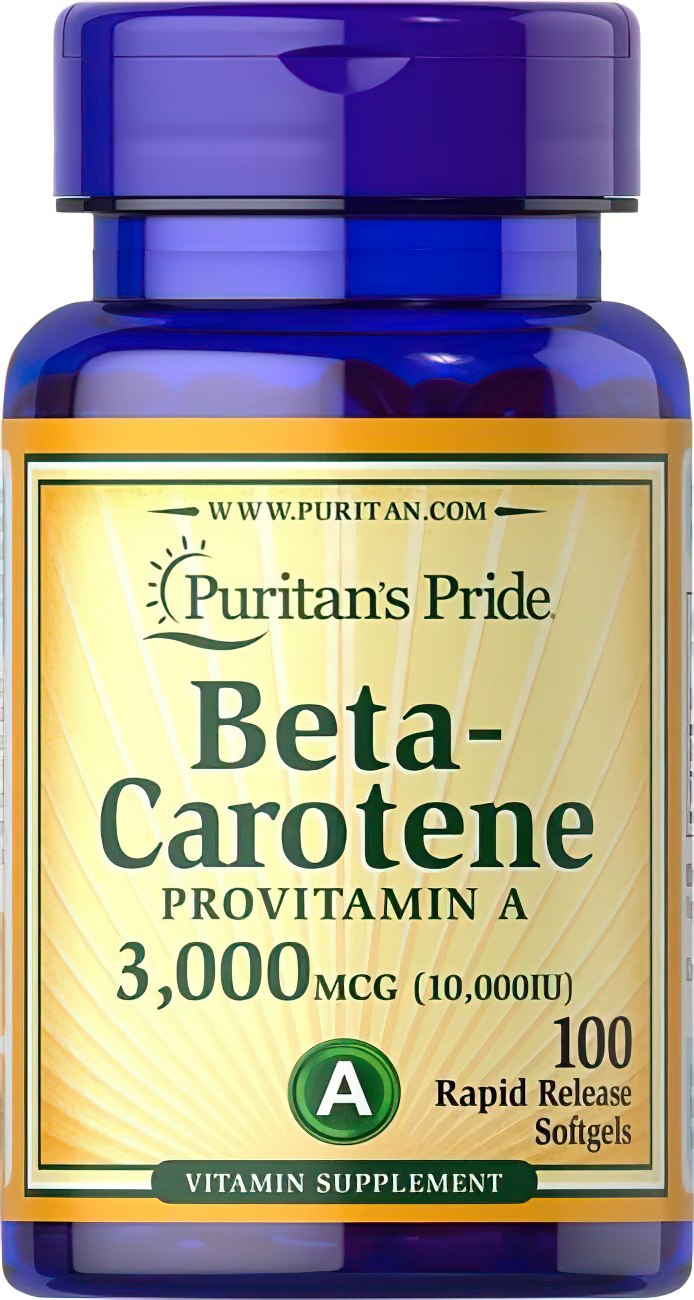 Beta-carotene 3000 mcg 100 softgel - front 2