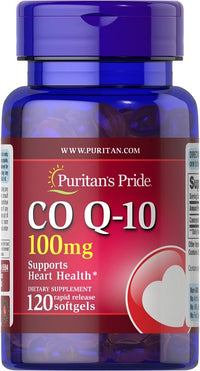 Thumbnail for Puritan's Pride Coenzyme Q10 100 mg - 120 Rapid Release Softgels.
