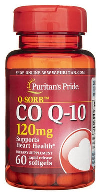 Thumbnail for Puritan's Pride Coenzyme Q10 - 120 mg 60 Rapid Release softgels.