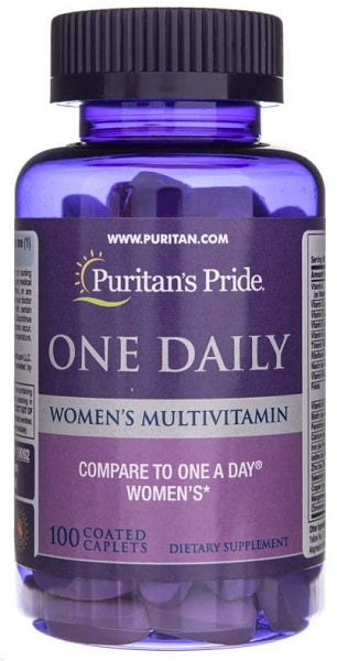 Puritan's Pride offers Womens Multivitamin One-Per-Day 100 Coated Caplets that supports immunity and provides daily essential nutrients.