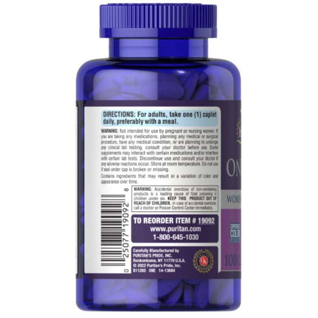 Multivitamínico feminino, um por dia, 100 cápsulas revestidas