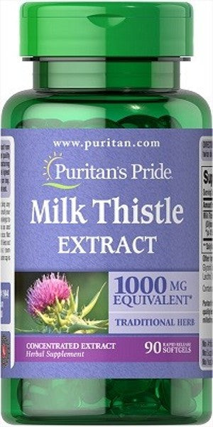 Milk Thistle 1000 mg 4:1 extract Silymarin 90 Rapid Release Sotfgels - front 2