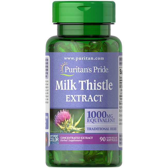 Milk Thistle 1000 mg 4:1 extract Silymarin 90 Rapid Release Softgels