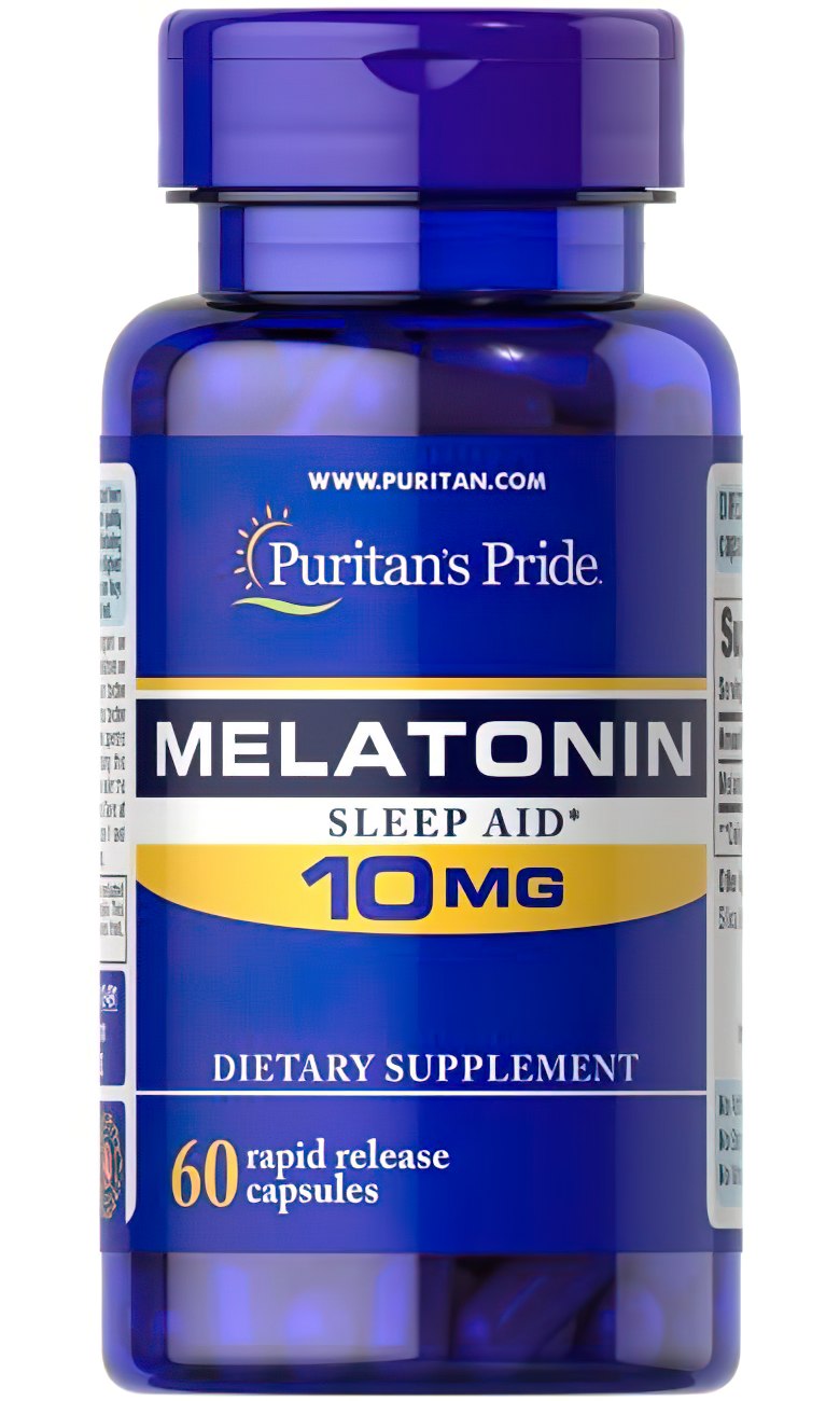 Puritan's Pride Melatonin 10 mg 60 rapid release capsules is a sleep aid.