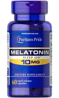 Thumbnail for Puritan's Pride Melatonin 10 mg 60 rapid release capsules is a sleep aid.