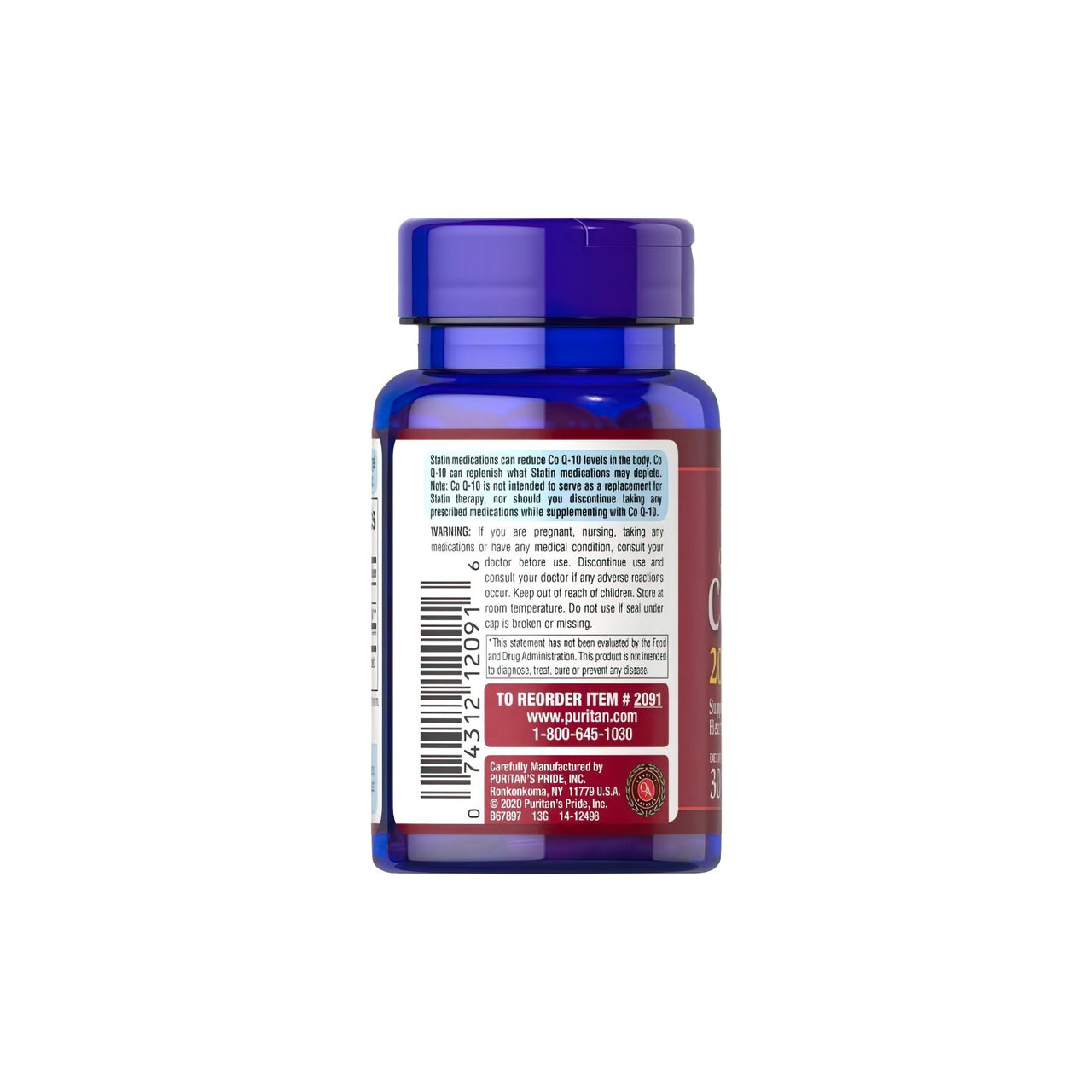Q-SORB™ Co Q-10 200 mg 30 rapid release softgels - back