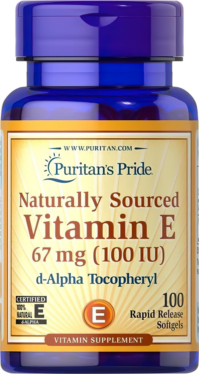 Puritan's Pride Vitamin E 100 IU D-Alpha Tocopherol 100% Naturally 100 Rapid Release Softgels.