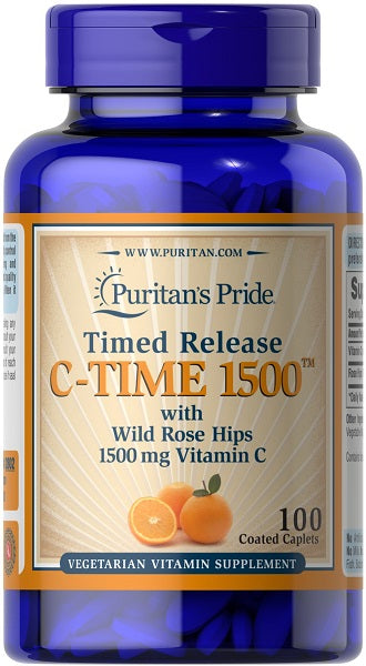 Vitamin C-1500 mg with Rose Hips Timed Release 100 caps - front 2