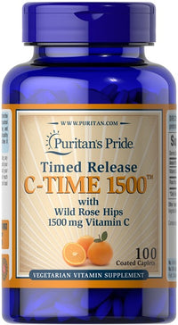Thumbnail for Vitamin C-1500 mg with Rose Hips Timed Release 100 caps - front 2