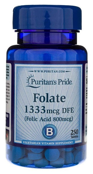 Puritan's Pride Folate 1333mcg (800 mcg folic acid) 250 tab.