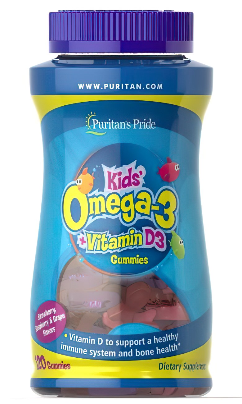 Puritan's Pride Children's Omega 3, DHA & D3 120 Gummies.