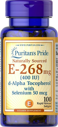 Thumbnail for Vitamin E (d-Alpha Tocopherol) 400 IU & Selenium 50 mcg 100 Rapid Release Softgels - front 2