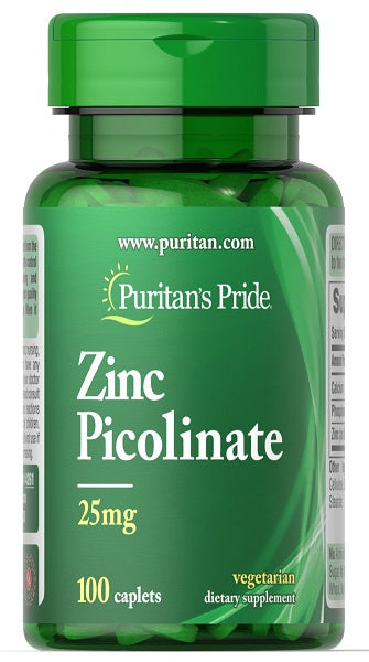 Puritan's Pride Zinc Picolinate 25mg 100 Caplets: A Key Nutrient for Skin Health