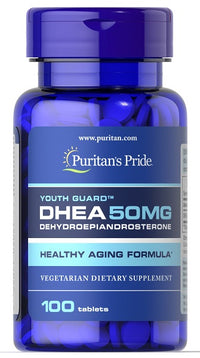 Thumbnail for A bottle of Puritan's Pride DHEA - 50mg 100 tabs.