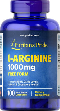 Thumbnail for L-arginine 1000 mg Free Form 100 Rapid Release Caps - front 2