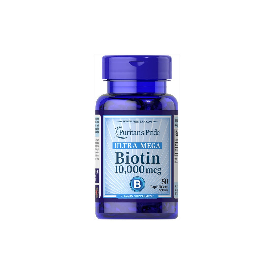 Ultra Mega Biotin 10,000 mcg 50 Rapid Release Softgels