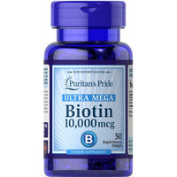 Thumbnail for Ultra Mega Biotin 10,000 mcg 50 Rapid Release Softgels