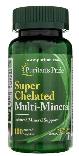 Super Chelated Multi-Mineral with Zinc 100 Coated Caplets - front 2