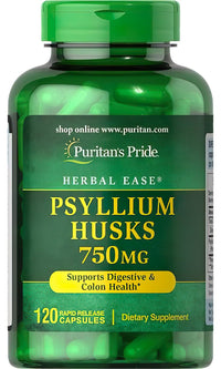 Thumbnail for Puritan's Pride Psyllium Husks 750 mg 120 Rapid Release Capsules - a powerful detoxifier for the digestive system.