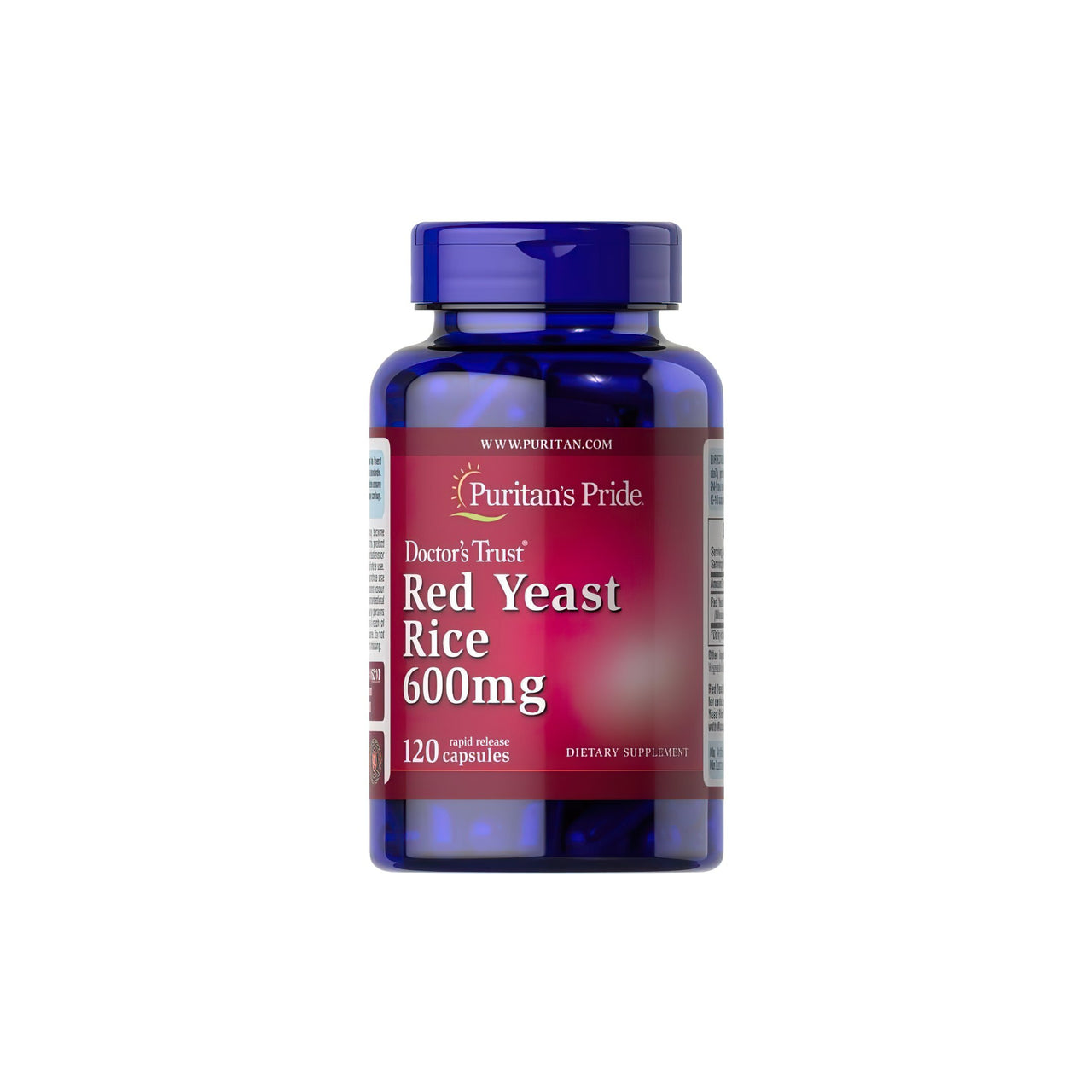 Red Yeast Rice 600 mg 120 capsules by Puritan's Pride is a natural supplement that promotes cardiovascular health and maintains healthy cholesterol levels. Each serving provides 1000mg of red yeast rice.