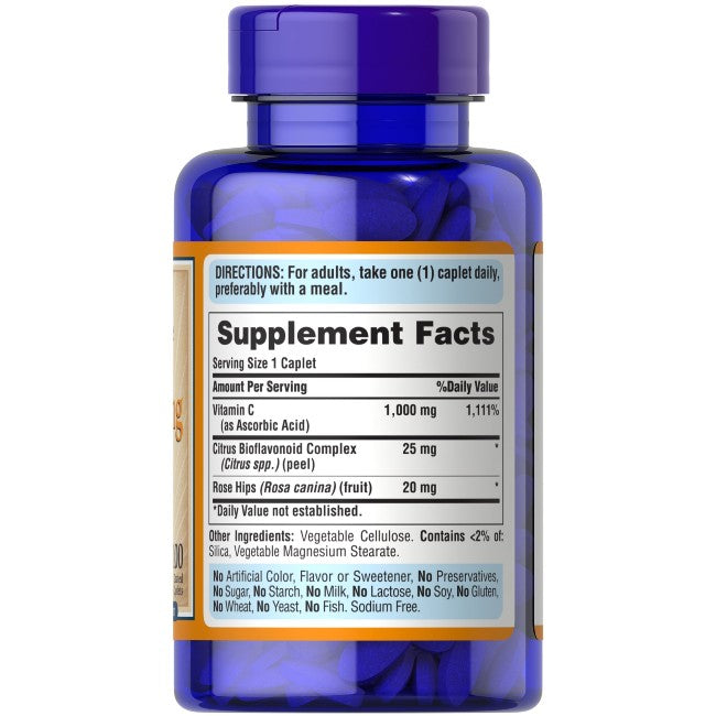 Vitamina C-1000 mg con bioflavonoidi e rosa canina 100 compresse