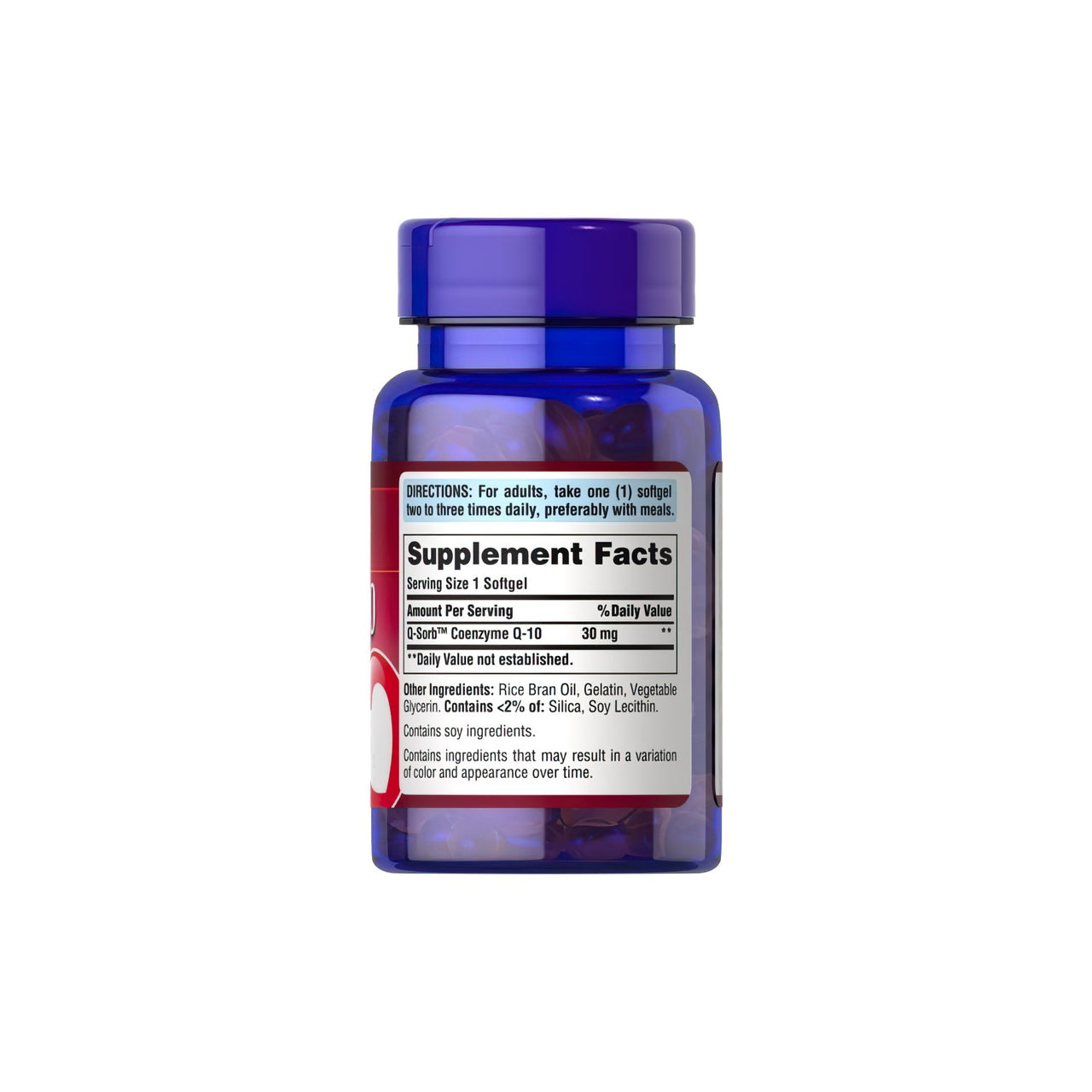 Q-SORB™ Co Q-10 30 mg 100 rapid release softgels - supplement facts