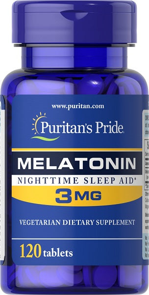 Puritan's Pride Melatonin 3 mg 120 Tablets.