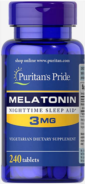 Puritan's Pride Melatonin 3 mg 240 Tablets nighttime sleep aid.