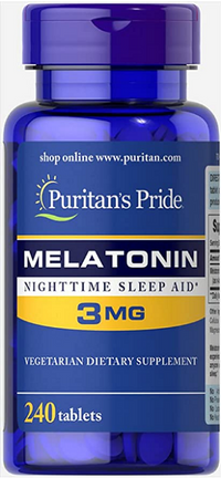 Thumbnail for Puritan's Pride Melatonin 3 mg 240 Tablets nighttime sleep aid.