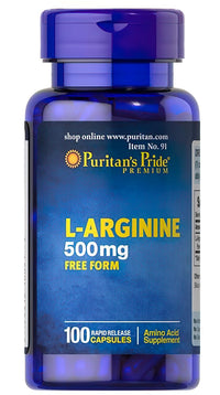 Thumbnail for L-arginine 500 mg free form 100 capsules - front 2