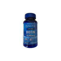 Thumbnail for A nutrient-packed bottle of Puritan's Pride Biotin - 10000 mcg 100 softgels with a white background, formulated to boost energy levels and promote healthy hair.