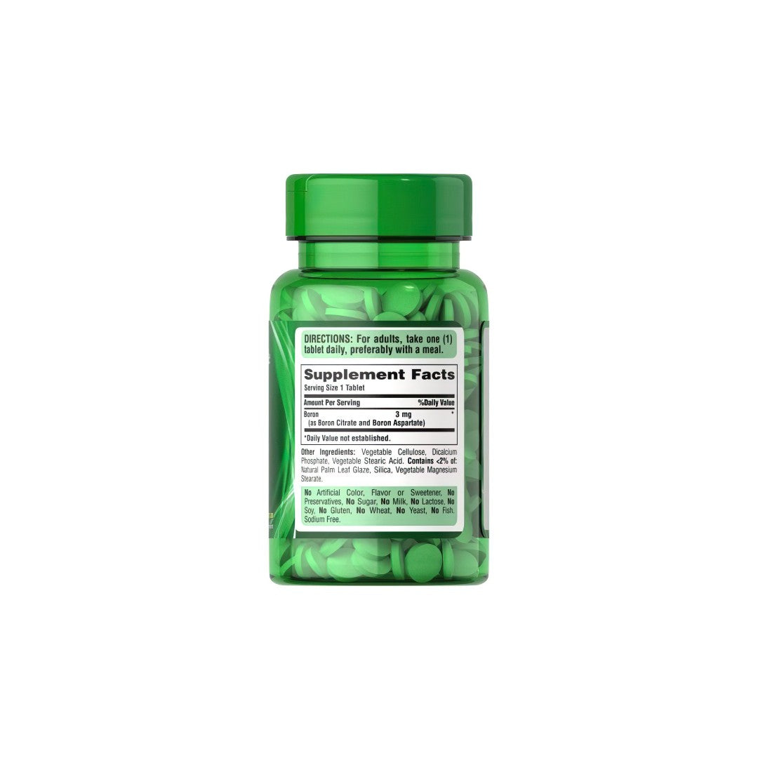 Boron 3 mg 100 coated tablets Vegetarian - supplement facts