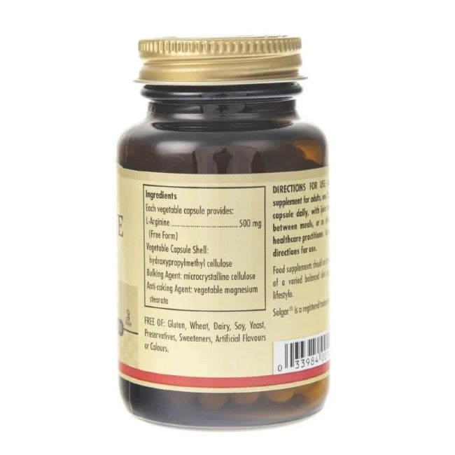 L-Arginine 500 mg 50 Vegetable Capsules