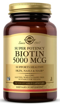 Thumbnail for Biotin 5000 mcg 100 vegetable capsules - front 2