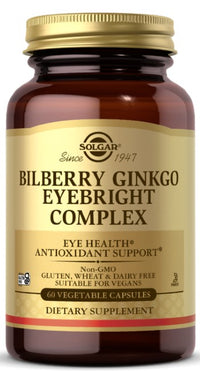 Thumbnail for Bilberry Ginkgo Eyebright Complex 60 Vegetable Capsules - front 2