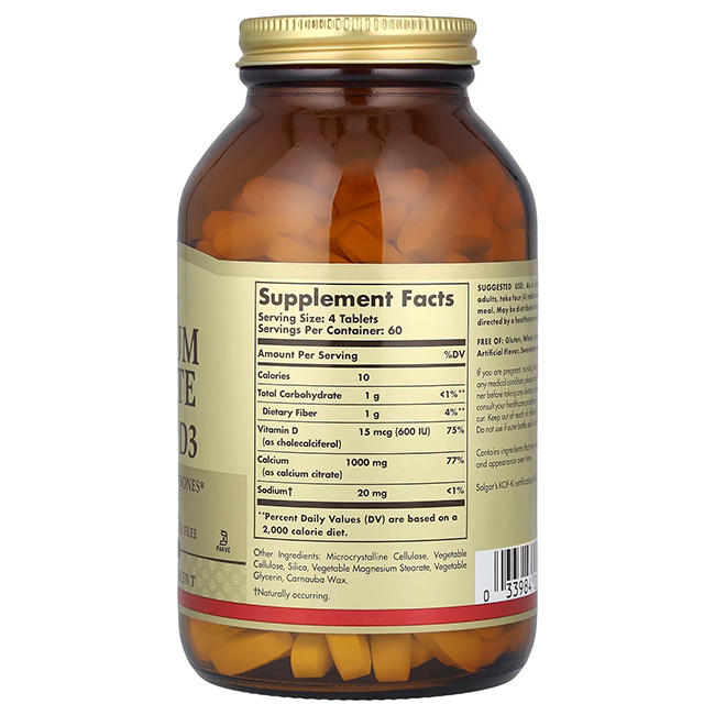 Citrato de Calcio con Vitamina D3 240 Tabletas