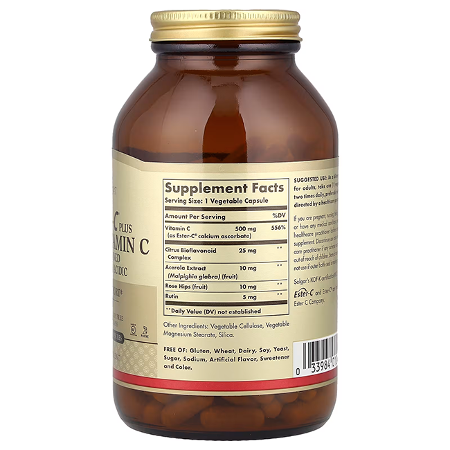 Ester-C Plus 500 mg Vitamina C 250 Cápsulas Vegetales